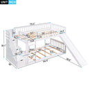 Twin Over Twin Stairway Bunk Bed With Two Drawers And Slide