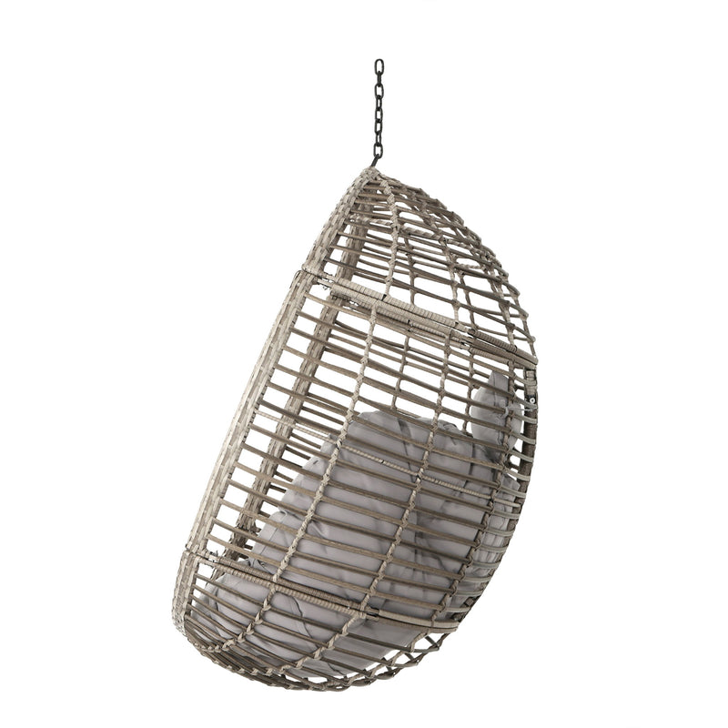 Hanging Basket Chair With Metal Frame And Seat Cushion