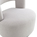 Swivel Comfy Round Barrel Chair With Soft Teddy Fabric For Living Room