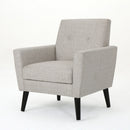 Contemporary Club Chair With Nailhead Trim Fabric And Birch Wood Legs