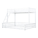 Bunk Bed Frame With Ladder And Safety Guardrails