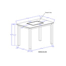 Dining Table Set With 4 Chairs, 5 Piece Set - Gray