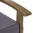 Peyton Club Chair Outdoor Seating Dark Gray Acacia Wood 32.25 X 28.00 X 31.25"