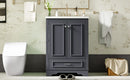 Bathroom Vanity With Ceramic Sink Combo, Modern Freestanding Storage Cabinet With Silver Handles