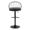 Riley - Farmhouse Adjustable Height Barstool With Swivel With Rounded T Footrest (Set of 2)