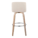 Toriano - Contemporary Fixed Height Barstool With Swivel & Round Footrest (Set of 2)