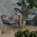 Outdoor Rattan Accent Chair With Metal Legs