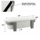 Large Versatile Storage Ottoman Bench: Spacious, Durable, Stylish - White / Light Gray