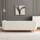 Lamattina - Genuine Italian Leather Channel Tufted Sofa