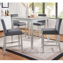 5 Pieces Counter Height Table Set, Kitchen Table With Square Table And 4 Upholstered Chairs