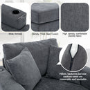 Oversized Chaise Lounger Modern Style Sofa Couch, With Pillows, Charge Station & Cup Holders