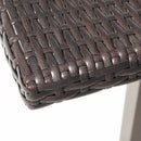 Outdoor Square Rattan Bar Table With Iron Frame - Multi Brown