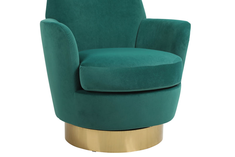 Swivel Barrel Chair, Swivel Accent Chairs Armchair For Living Room, Reading Chairs For Bedroom Comfy, Round Barrel Chairs With Gold Stainless Steel Base