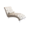 Velvet Chaise Lounge Indoor, Button Tufted Upholstered Chaise Lounge Chair With Pillow
