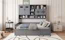 Daybed With All-In-One Cabinet And Shelf