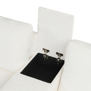 Contemporary L Shaped Convertible Sofa Bed With Pull Out Bed, Cup Holders, And Storage