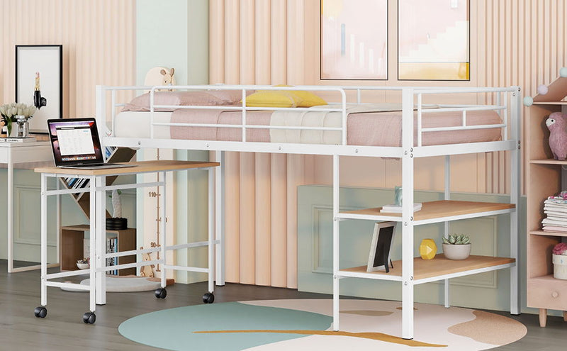 Loft Bed With Desk And Shelves