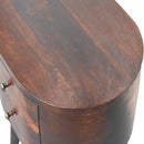 Rounded Wooden Bedside Table - Walnut