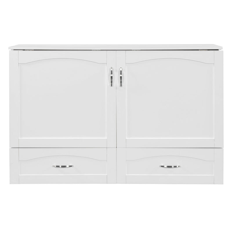 Murphy Bed With Drawer And A Set Of Sockets & USB Ports, Pulley Structure Design