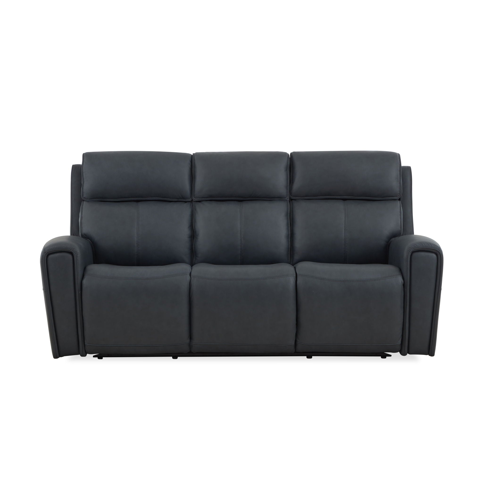 Warren - Power Reclining Sofa With Console, Power Headrest & Lumbar - Black