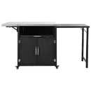 Versatile Outdoor Cabinet With Folding & Expandable Work Surfaces, Ample Storage Space, And Lockable Wheels - Matte Black
