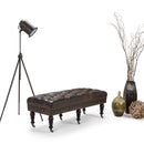 Henley - Tufted Ottoman Bench - Distressed Brown