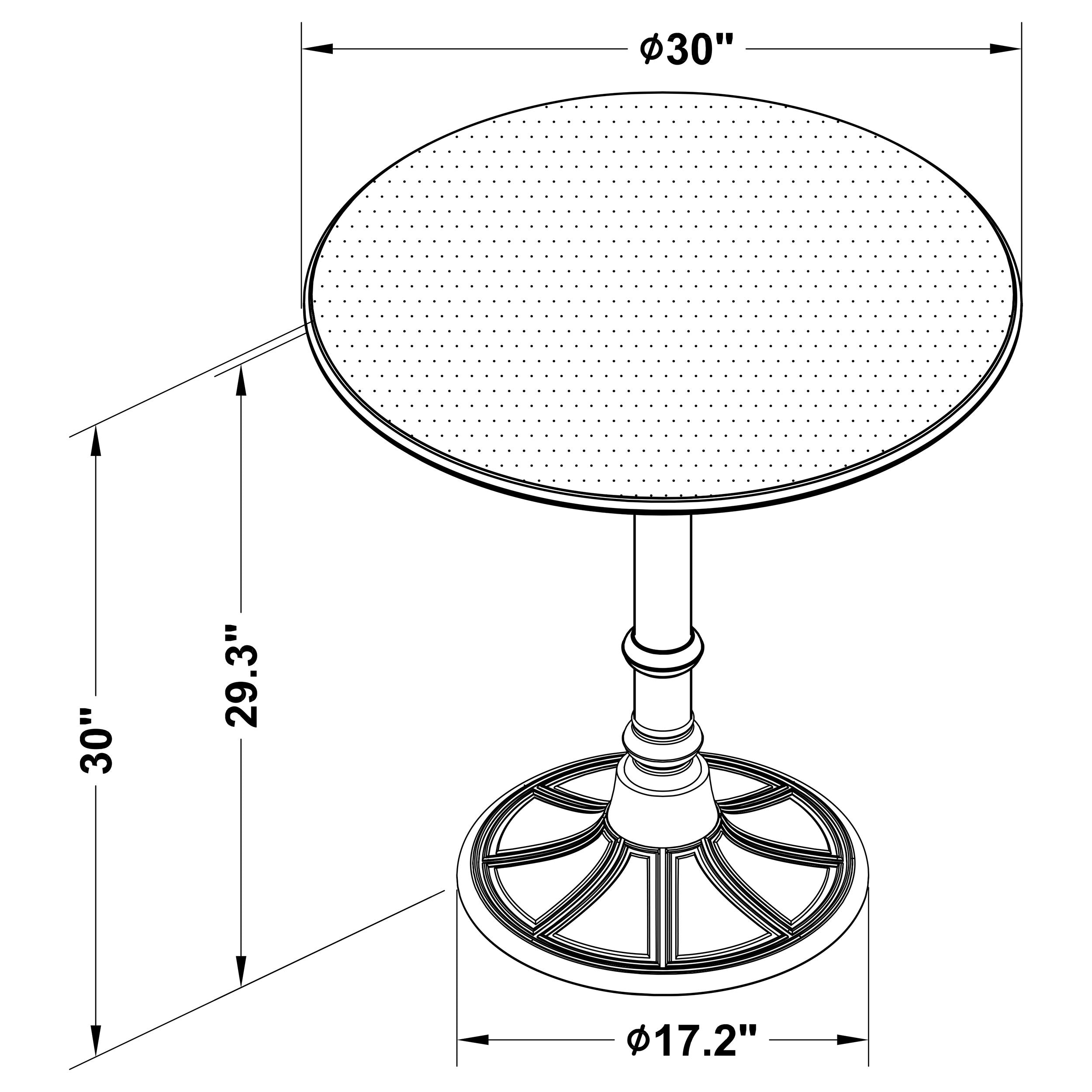 Oswego Round 30-inch Bistro Dining Table Bronze — view 5