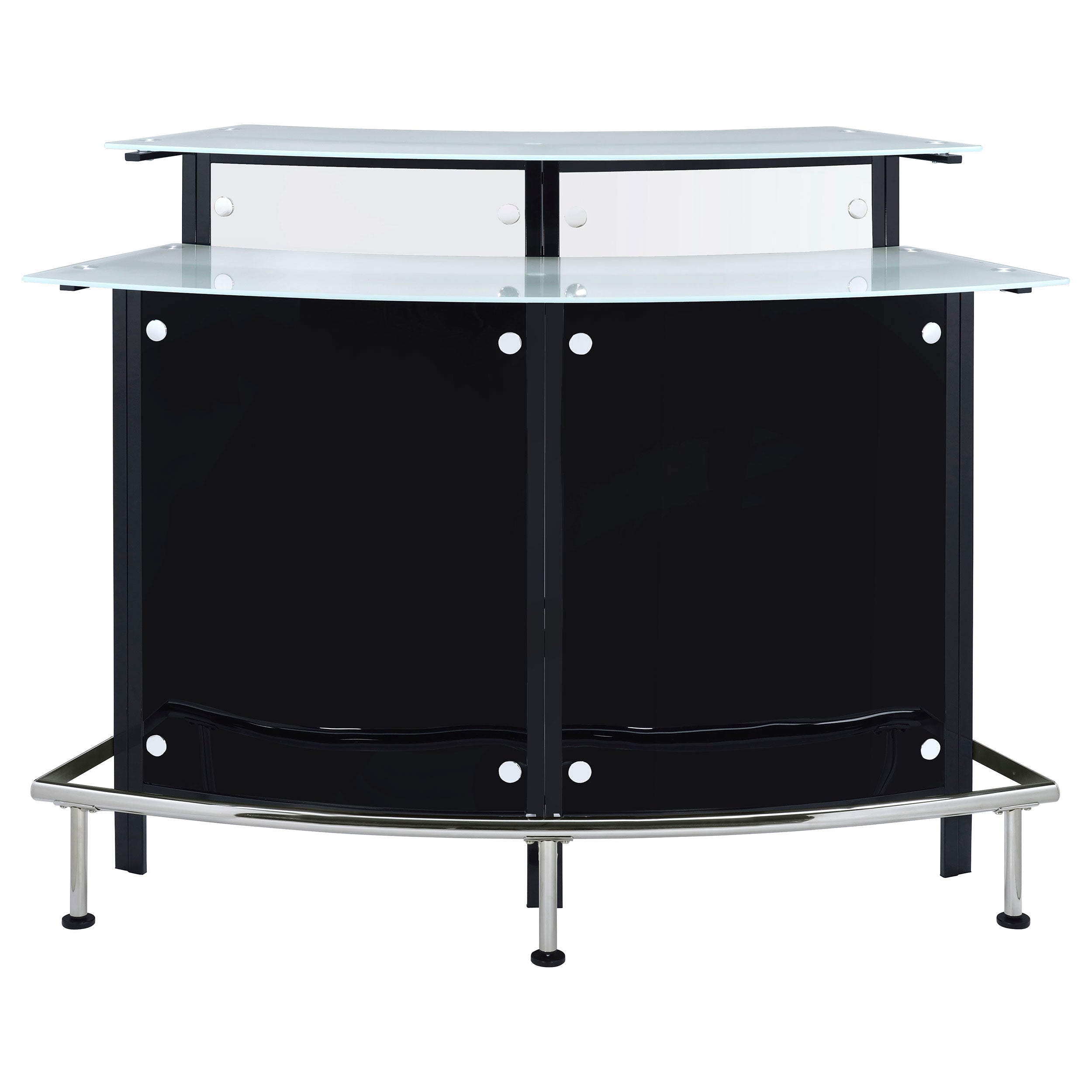 Keystone Curved Glass Top Home Bar Wine Cabinet Black — view 4