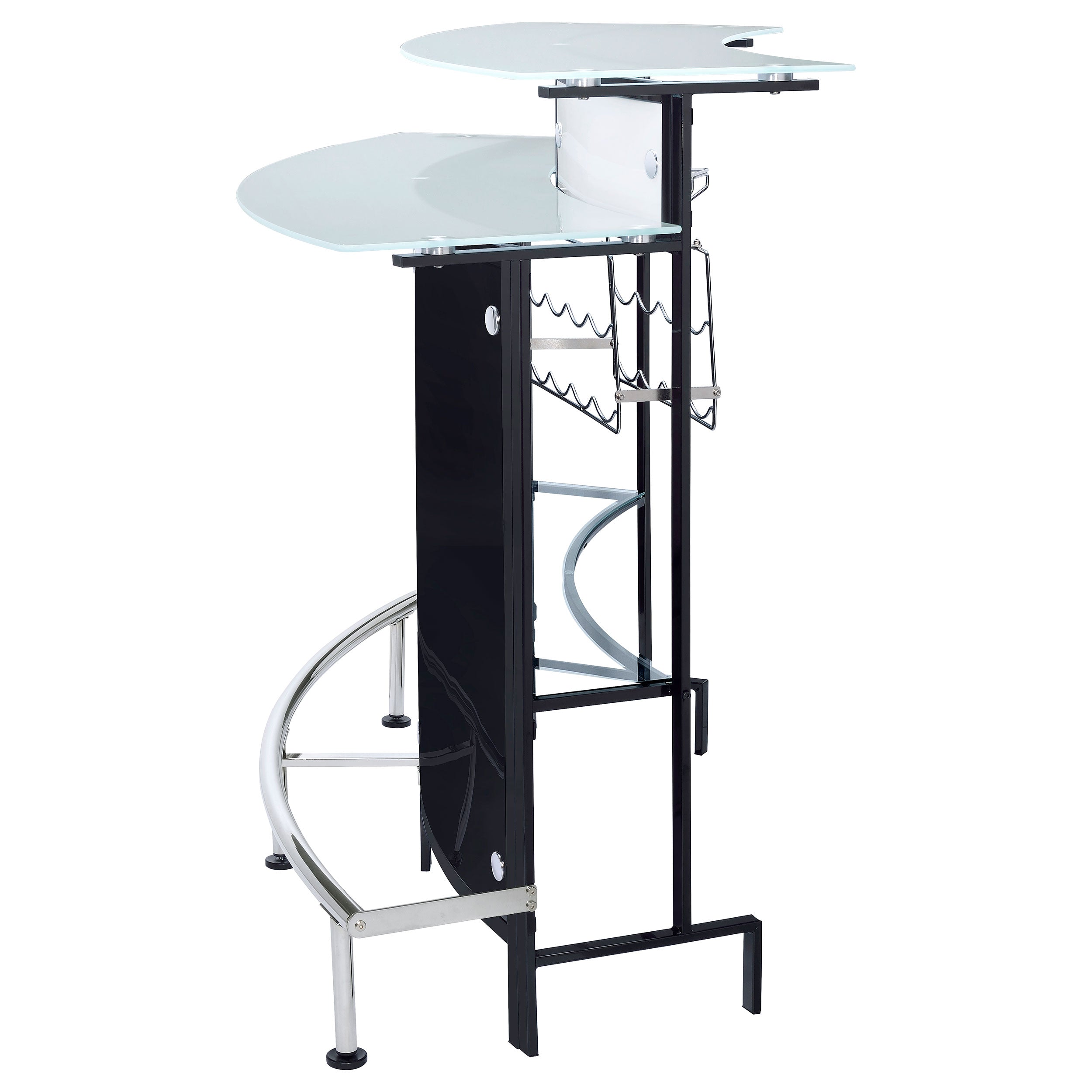 Keystone Curved Glass Top Home Bar Wine Cabinet Black — view 6