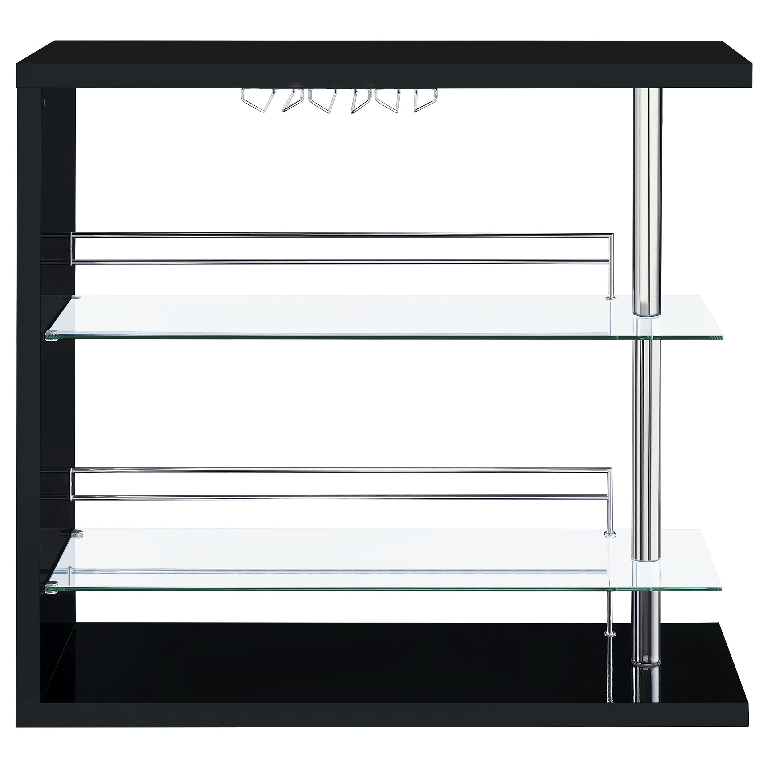 Prescott Rectangular Home Wine Table Black High Gloss — view 6