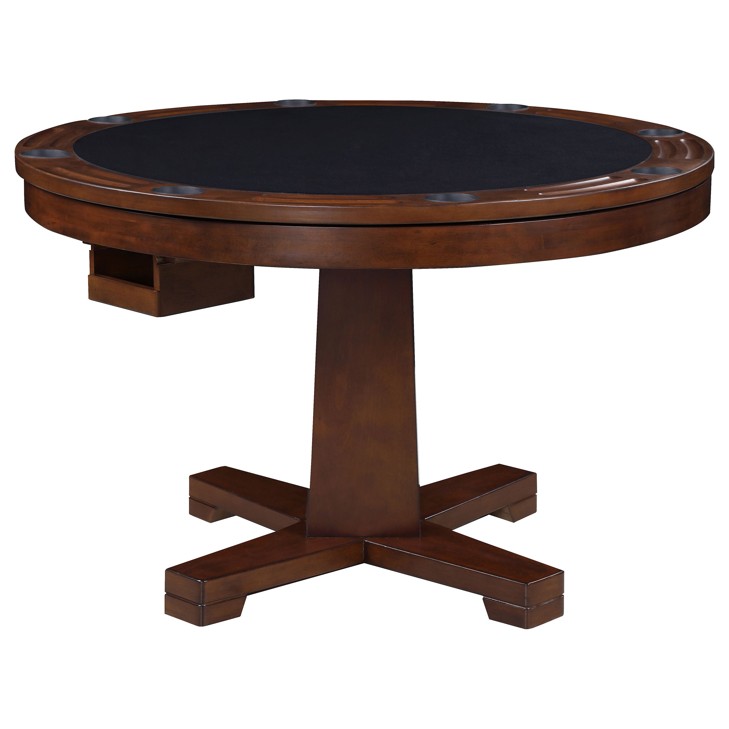 Marietta Round Dining and Billiard Poker Game Table Tobacco — view 3