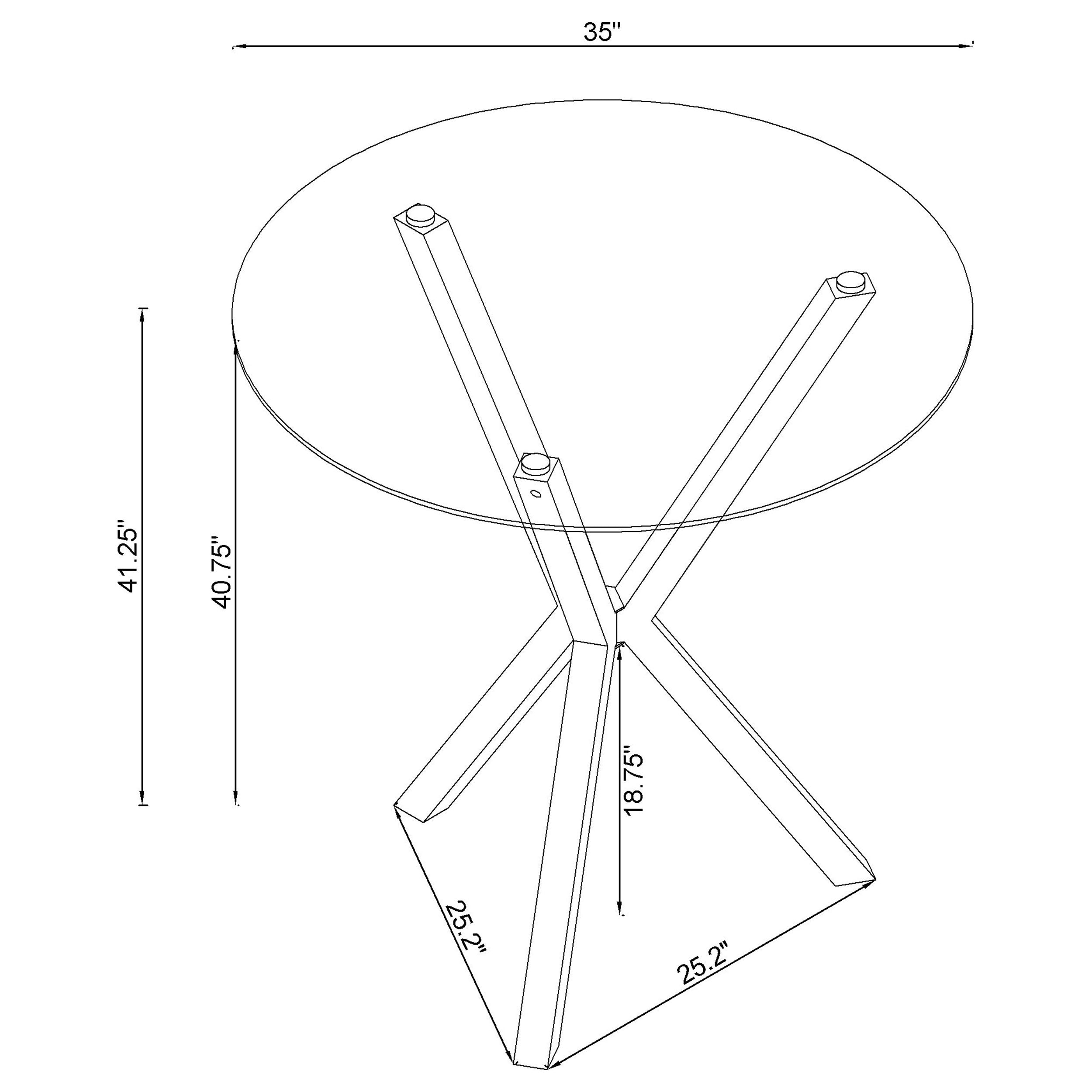 Denali Round 35-inch Glass Top Bistro Bar Table Chrome — view 3