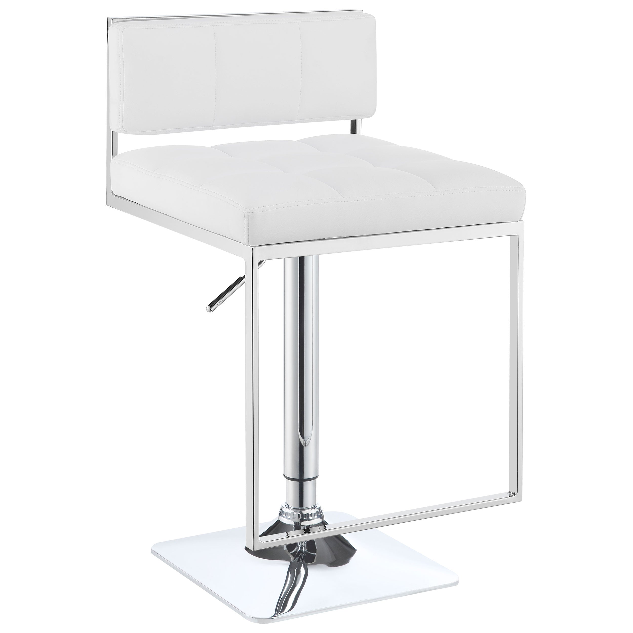 Alameda Adjustable Bar Stool Chrome and White — view 4