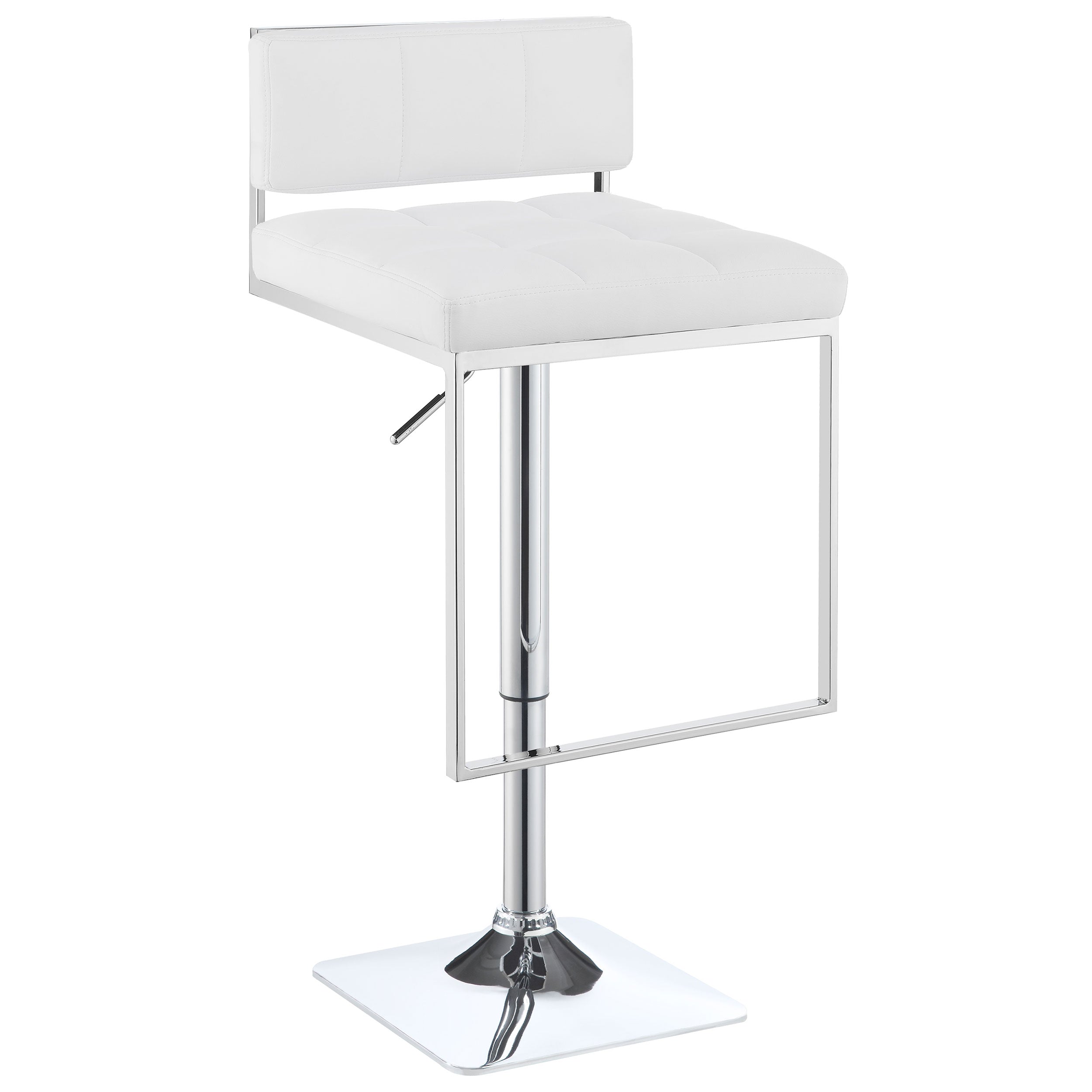 Alameda Adjustable Bar Stool Chrome and White — view 1
