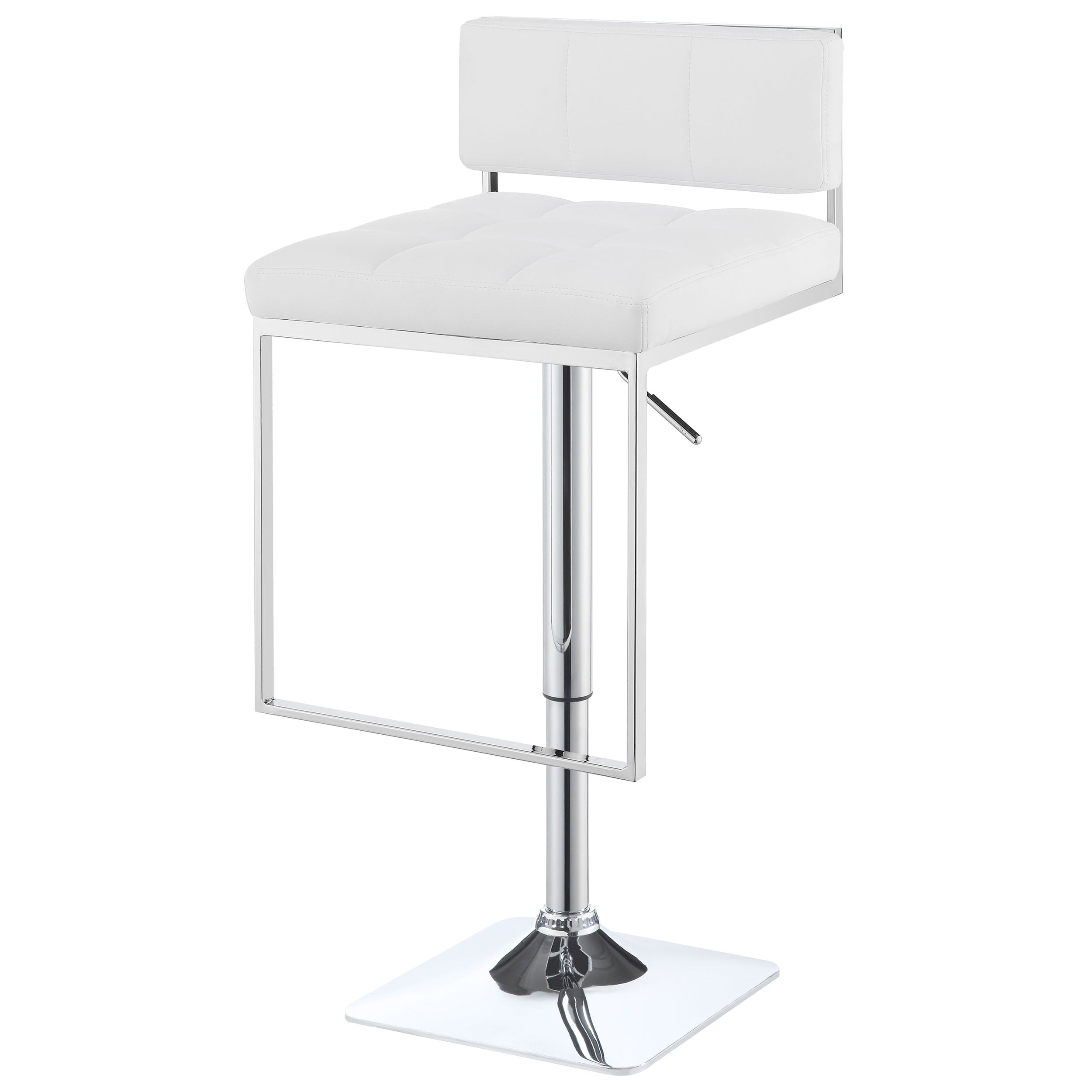 Alameda Adjustable Bar Stool Chrome and White — view 5