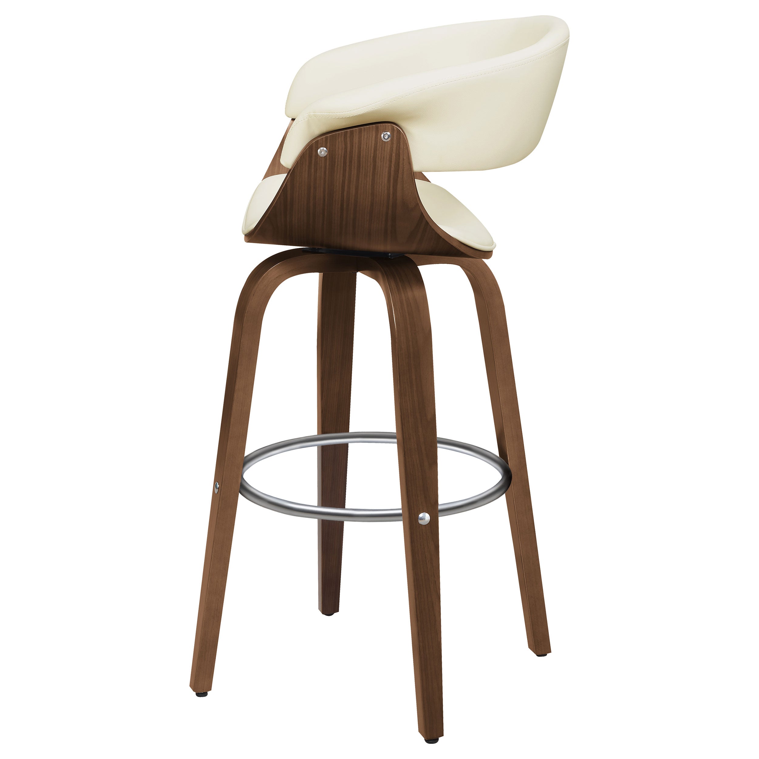 Zion Upholstered Swivel Bar Stool Walnut and Ecru — view 5