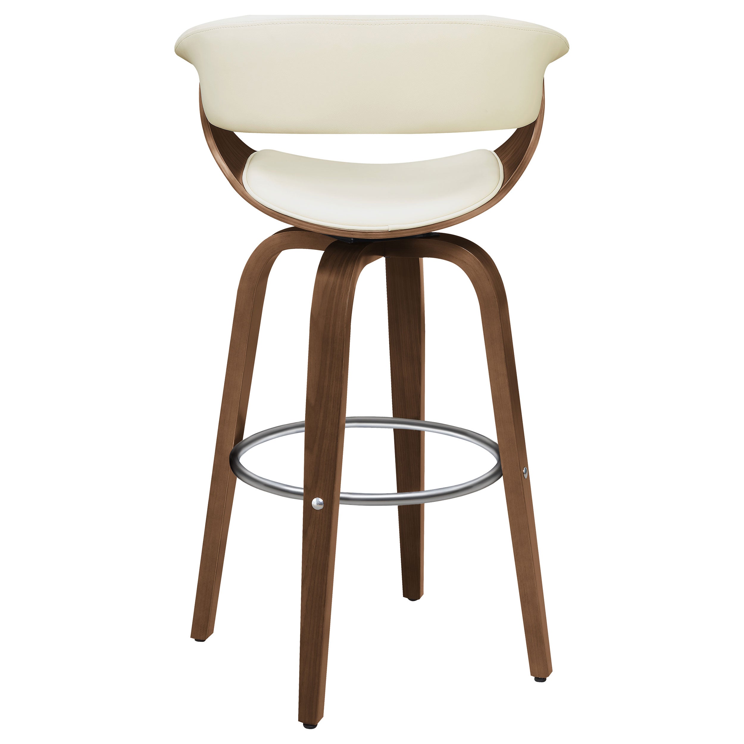 Zion Upholstered Swivel Bar Stool Walnut and Ecru — view 7