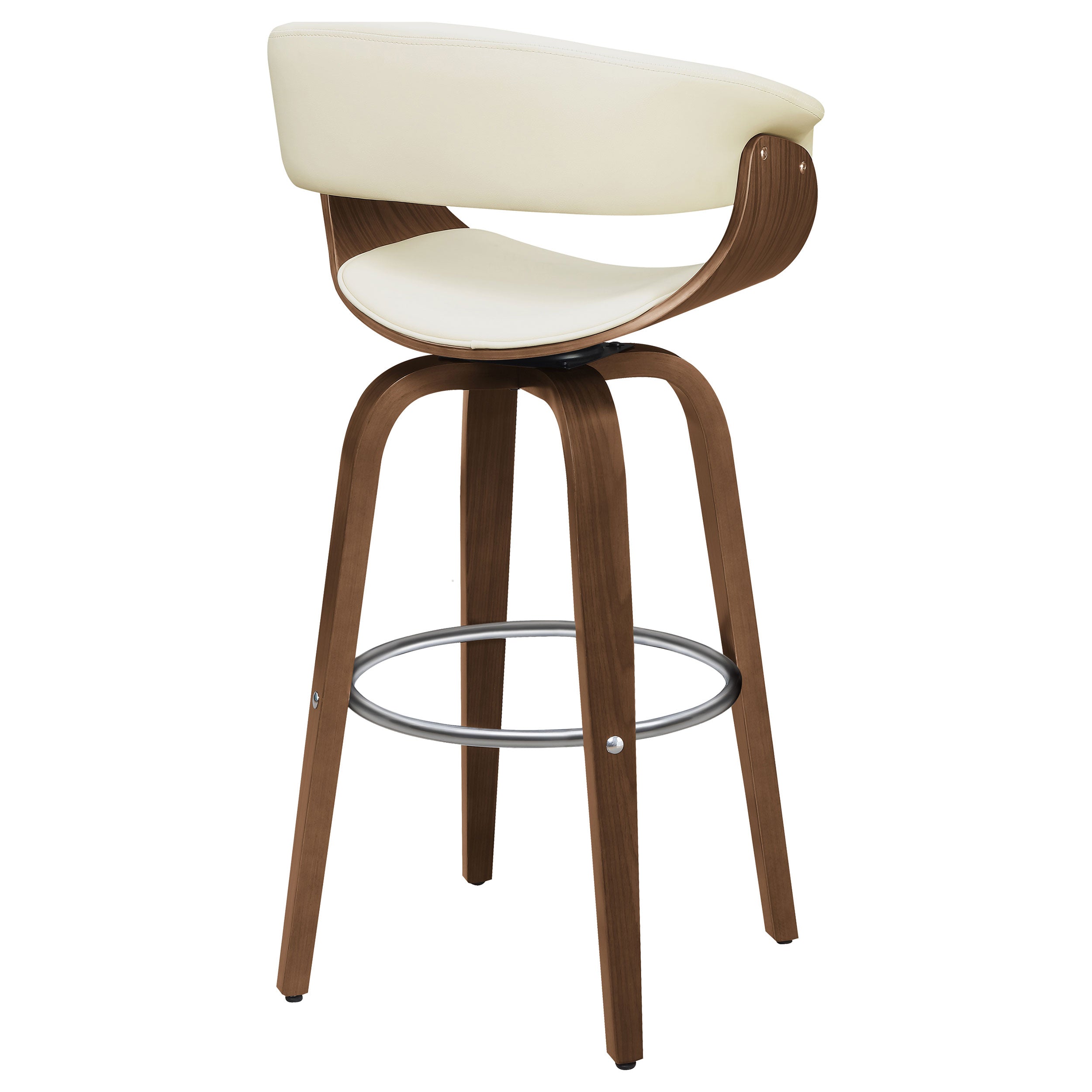 Zion Upholstered Swivel Bar Stool Walnut and Ecru — view 8
