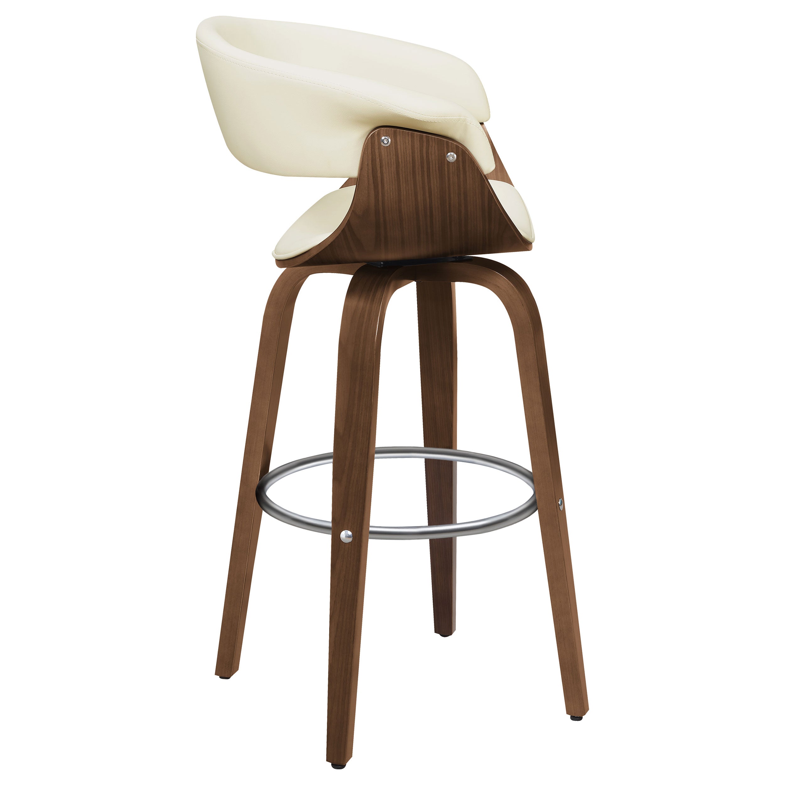 Zion Upholstered Swivel Bar Stool Walnut and Ecru — view 9