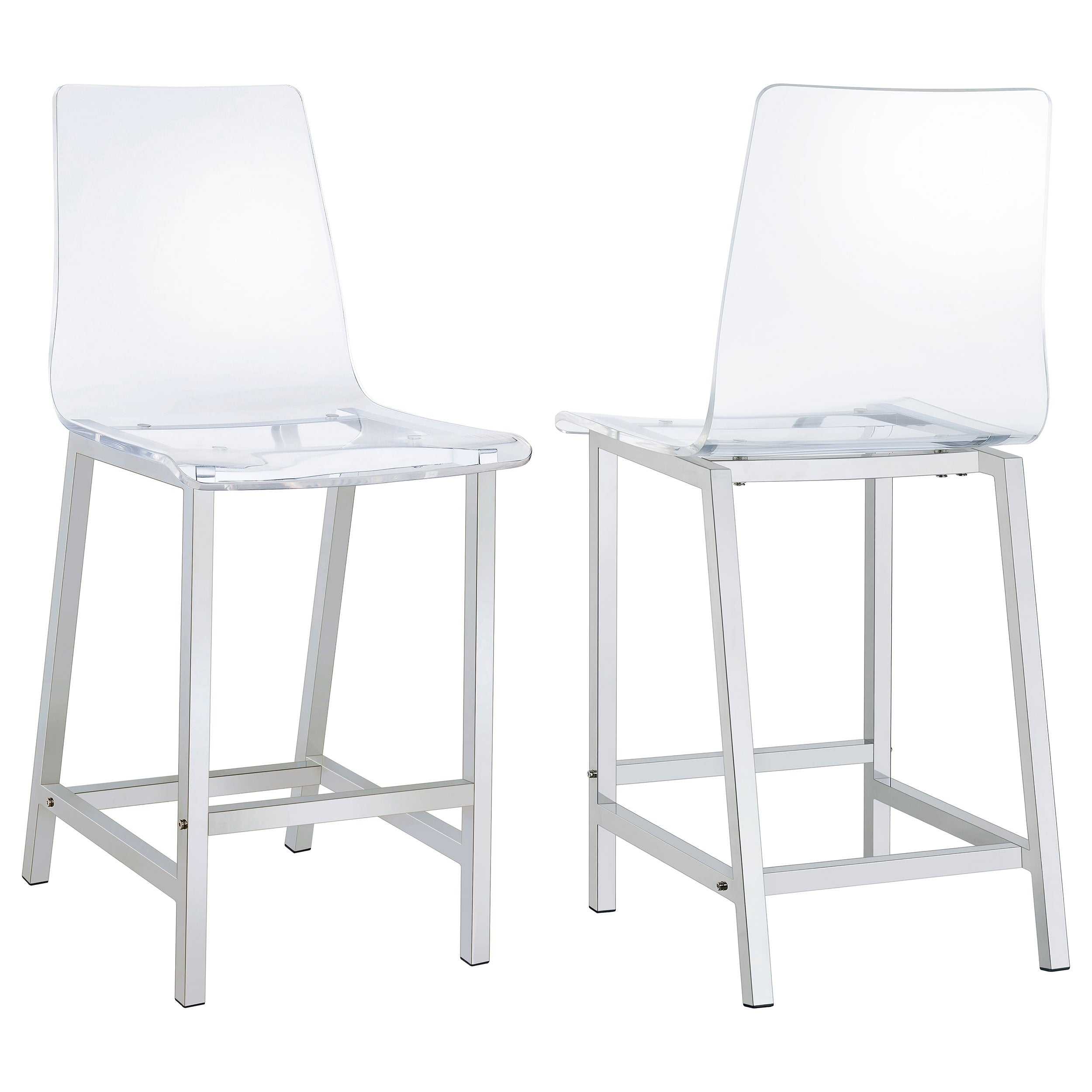Juelia Clear Acrylic Counter Chair Chrome (Set of 2) — view 1
