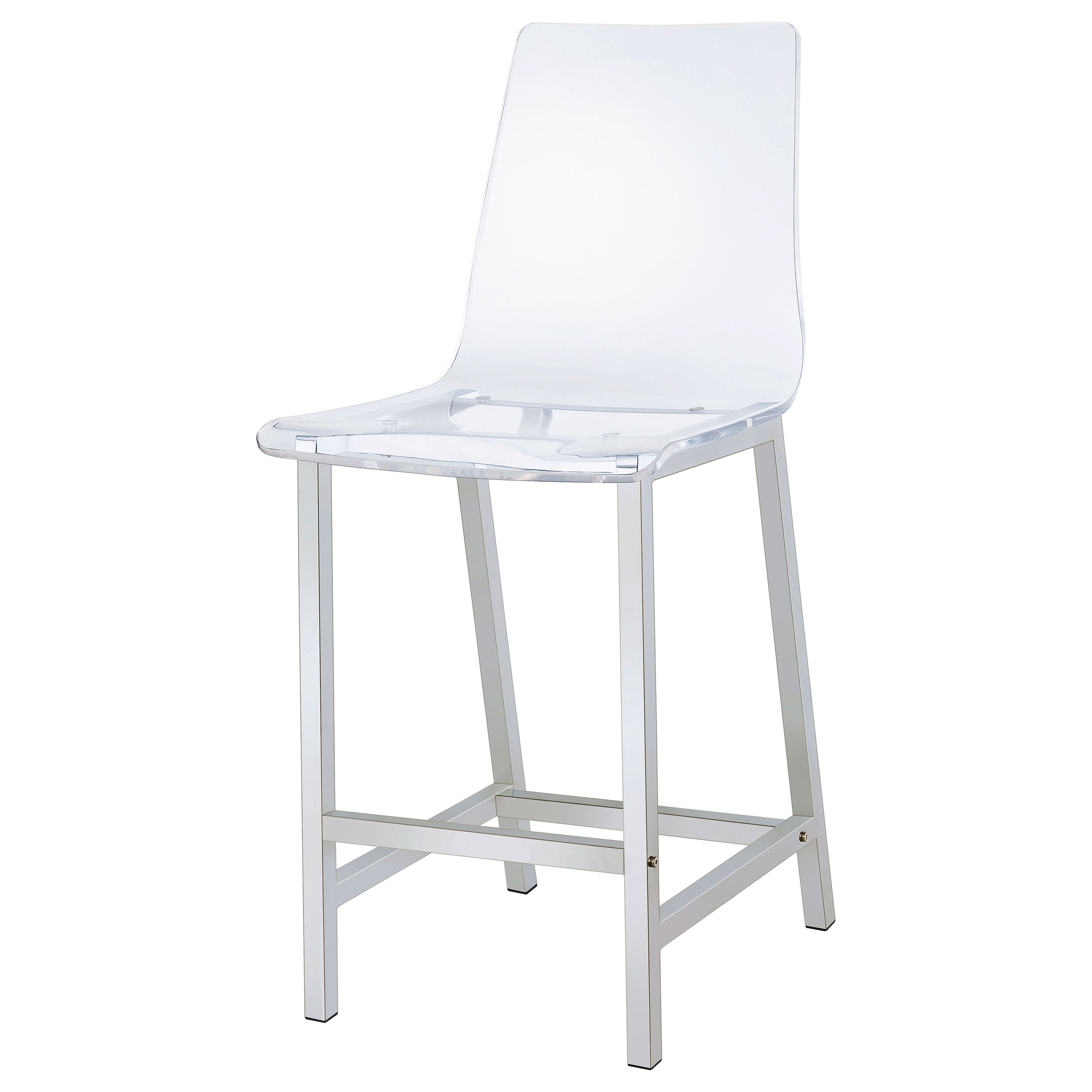Juelia Clear Acrylic Counter Chair Chrome (Set of 2) — view 5