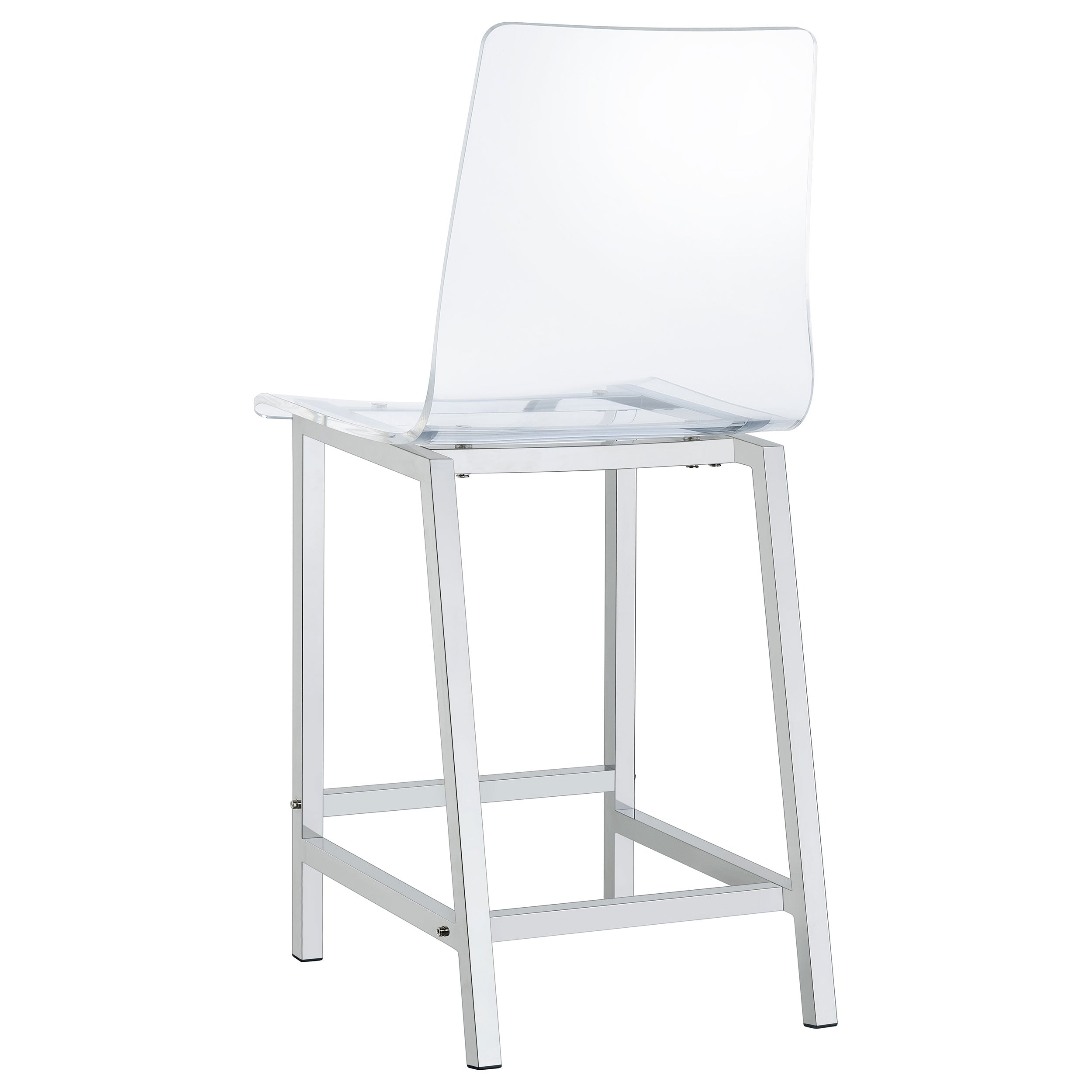 Juelia Clear Acrylic Counter Chair Chrome (Set of 2) — view 7