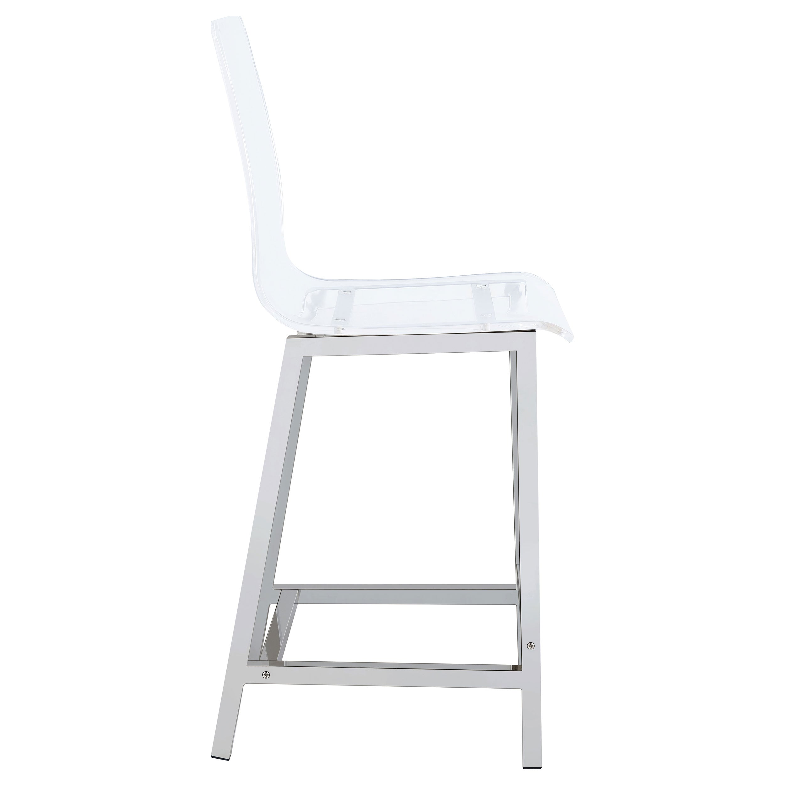 Juelia Clear Acrylic Counter Chair Chrome (Set of 2) — view 10