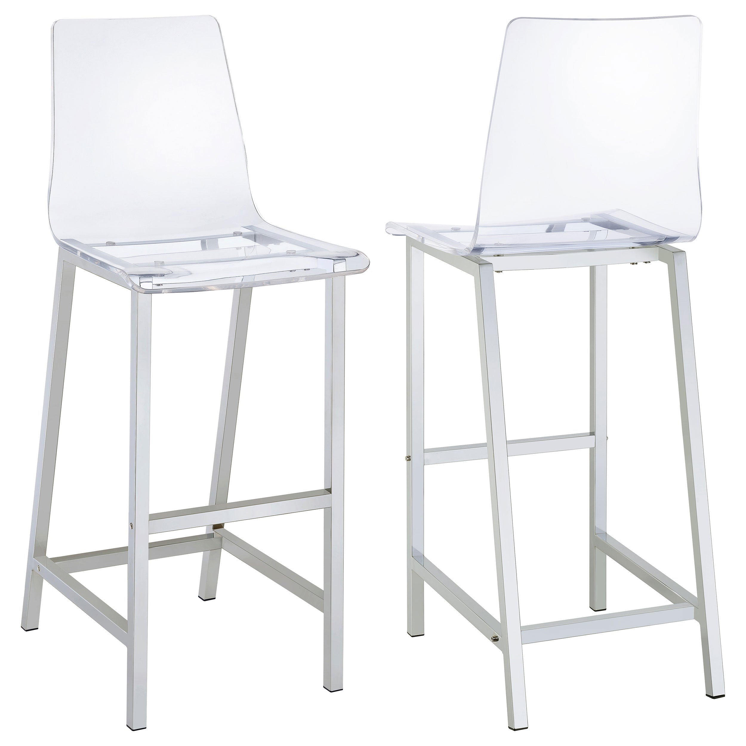 Juelia Clear Acrylic Bar Chair Chrome (Set of 2) — view 1