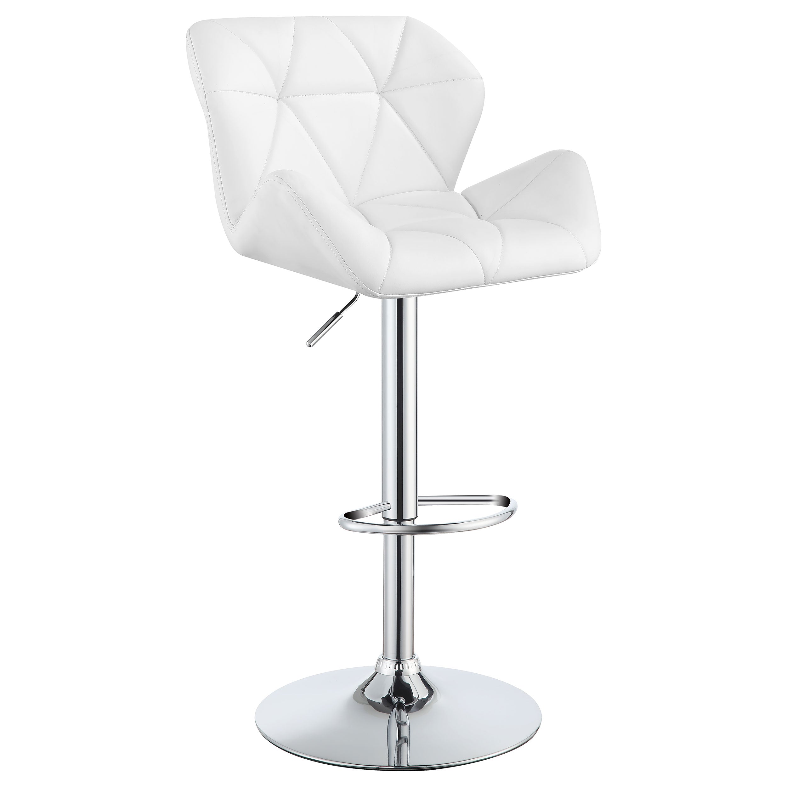 Berrington Upholstered Adjustable Bar Stool White (Set of 2) — view 4