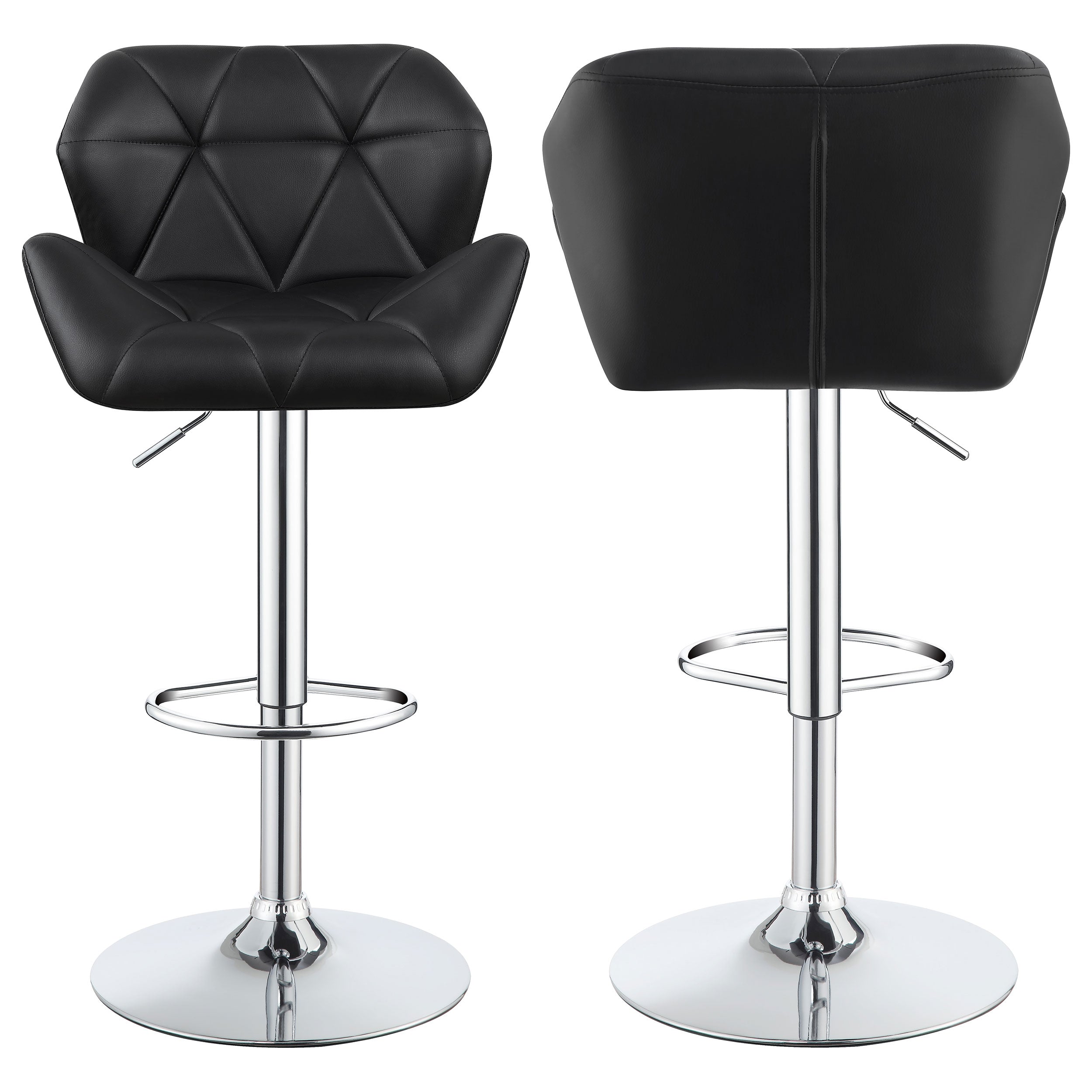 Berrington Upholstered Adjustable Bar Stool Black (Set of 2) — view 1