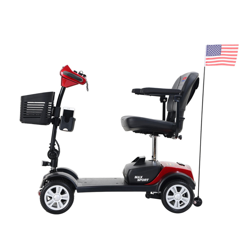 Max Sport - 4 Wheels Outdoor Compact Mobility Scooter With 2 Pieces X 12Ah Lead Acid Battery