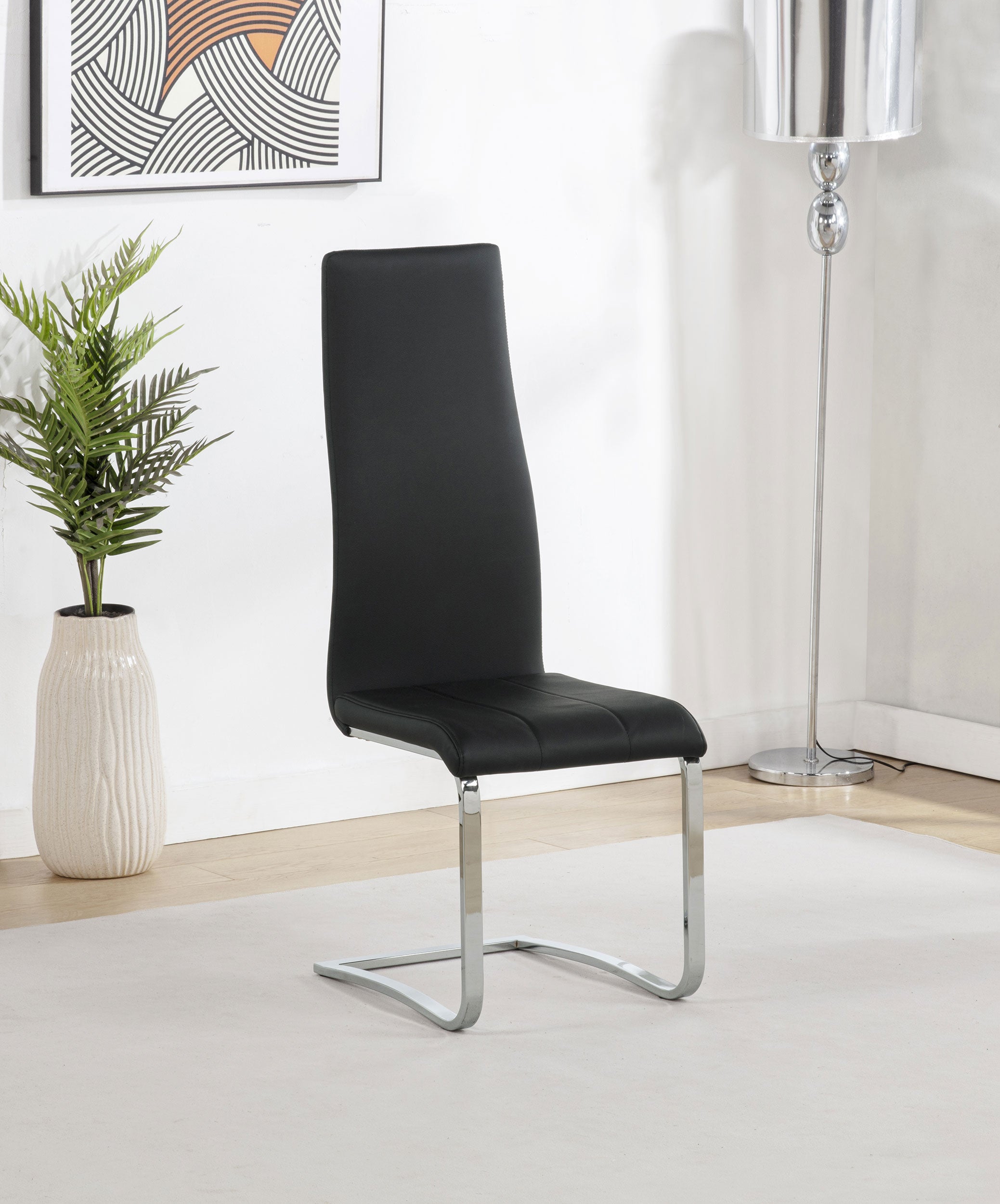Montclair Upholstered Dining Side Chair Black (Set of 4) — view 2