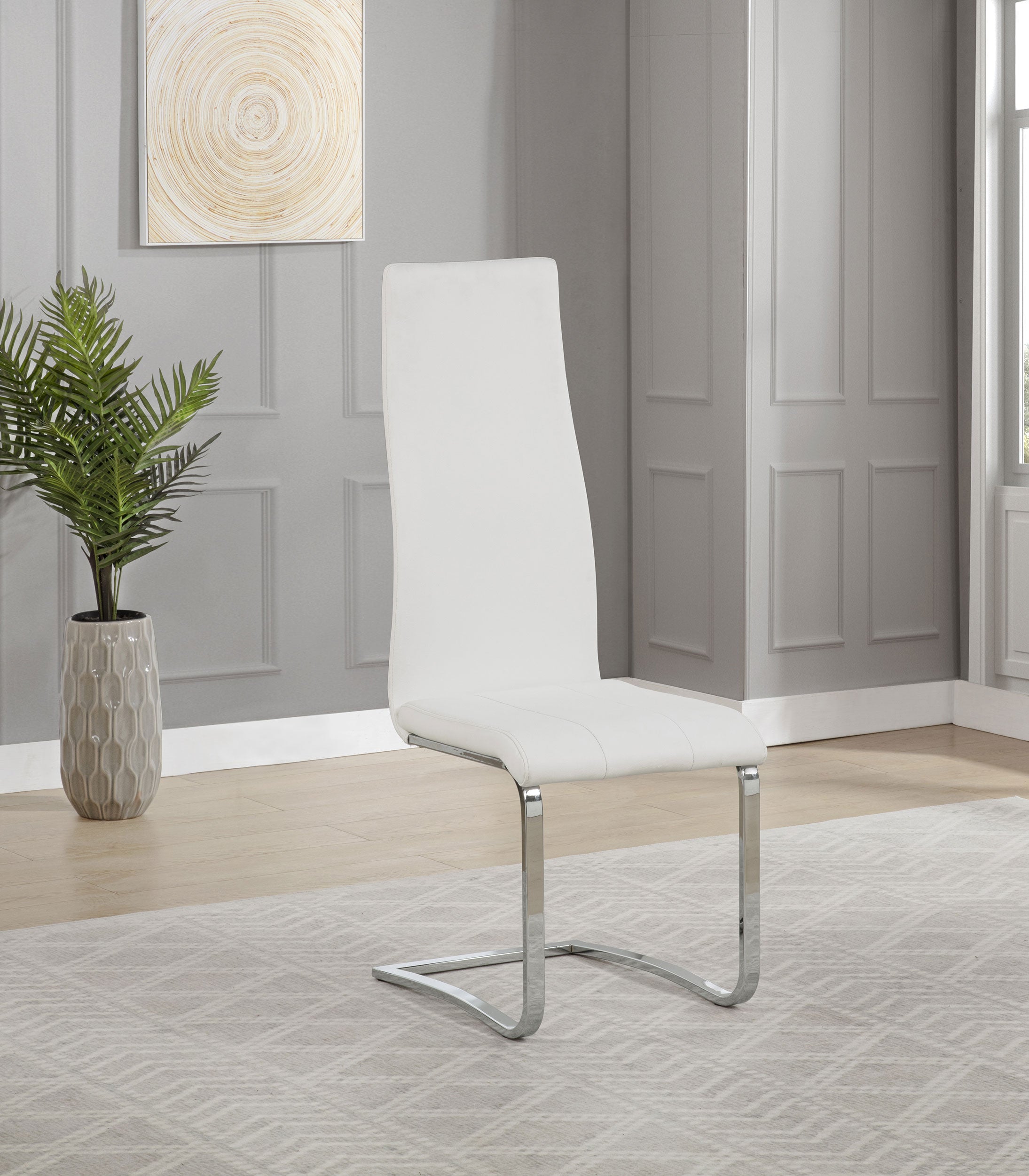 Montclair Upholstered Dining Side Chair White (Set of 4) — view 2
