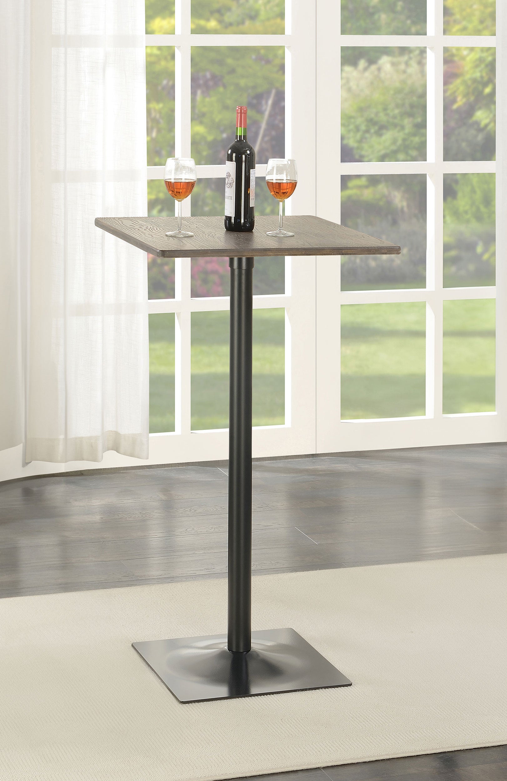 Cavalier Square 24-inch Pub Height Bistro Bar Table Dark Elm — view 2